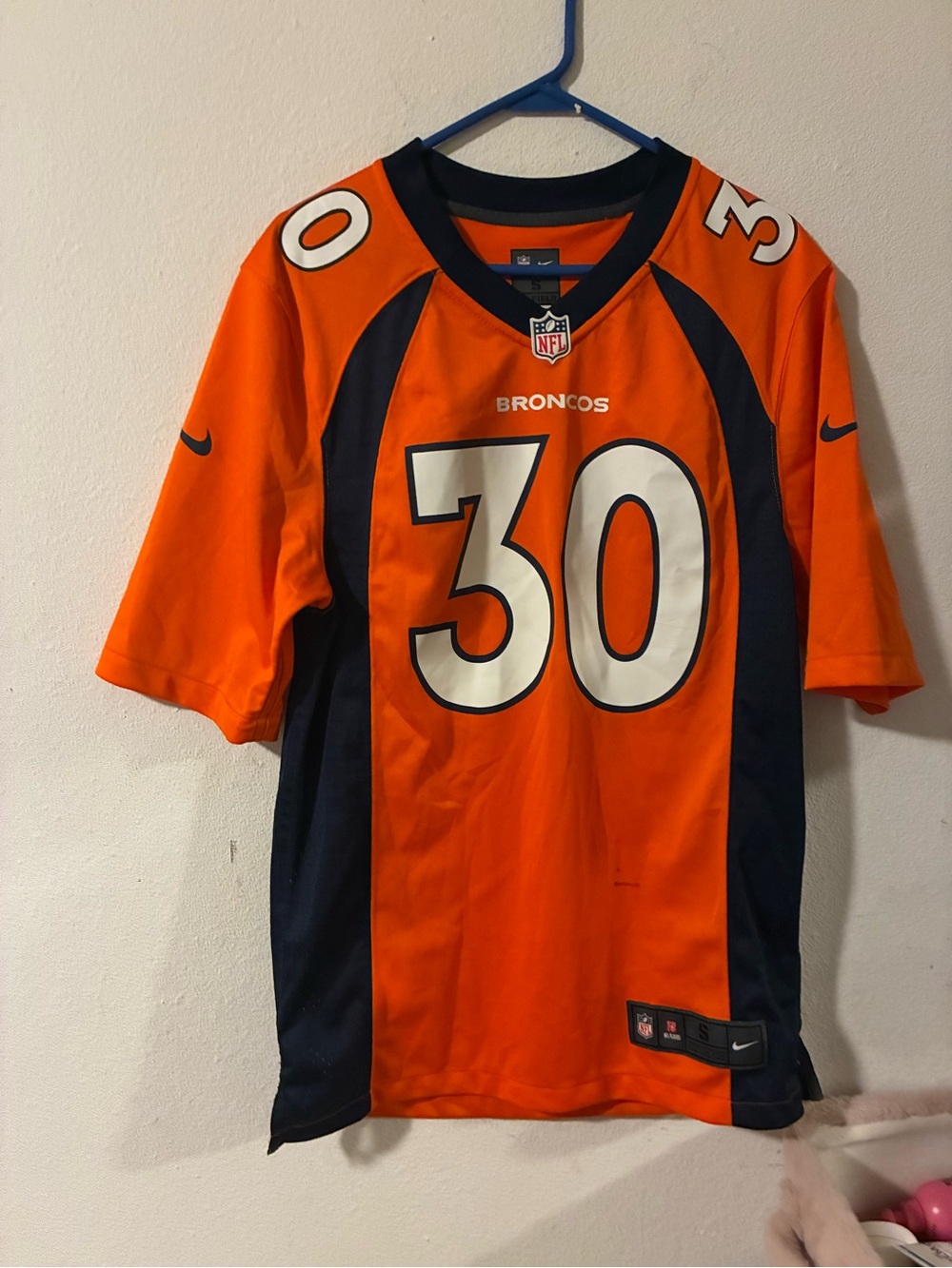 Denver Broncos Nike Orange and Navy #30 Football Jersey
